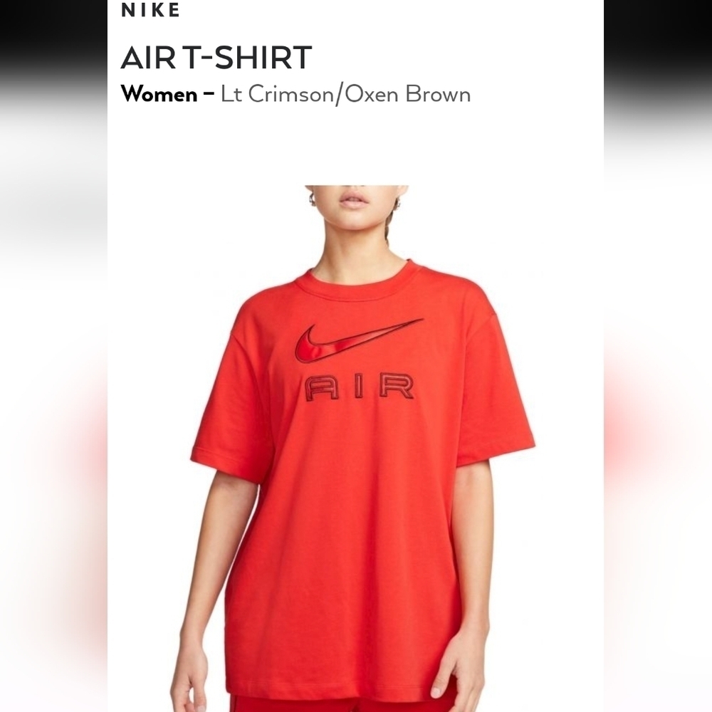 New Nike Air Woman's oversized heavy cotton t shirt Sz S fits M/L Rare 80s Style
